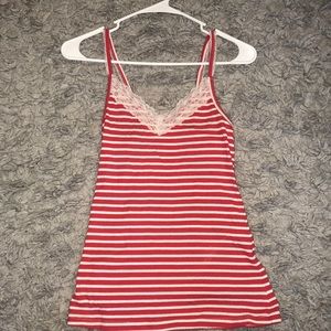 💥Old Navy Orange/red and white striped tank top💥